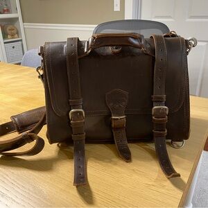 Preloved Saddleback Leather, Large Classic Briefcase, Dark Coffee Brown